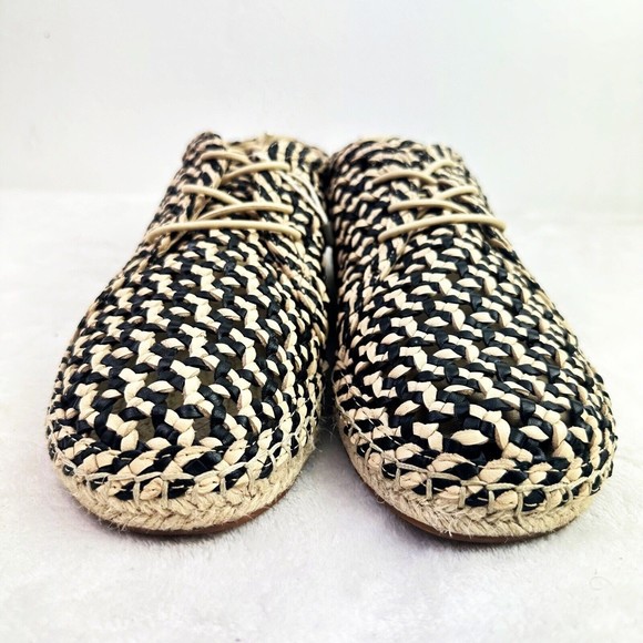 ZIMMERMANN Women's Braided Leather Woven Espadrilles In Black Size 40 - Picture 5 of 16